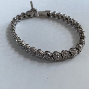 Judith Ripka 925 sterling silver heart bracelet